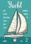 Type sails on the yacht. Vector vintage engraving illustration