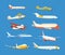 Types of airplane: passenger, civil, airbus, military, biplane, airplane high-rise.