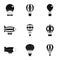 Types of airship icon set, simple style