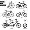 Types of bicycles silhouette