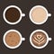 Types of coffee illustration