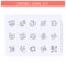 Types of CRM systems line icons set. Editable