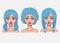 Types of female hairstyles.