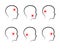 Types of headaches on a white background. Icon. Vector