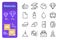 Types of materials line icons set