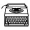 Typewriter Hand drawn, Vector, Eps, Logo, Icon, silhouette Illustration by crafteroks for different uses.