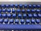 typewriter keyboard with blue keys