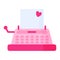 Typewriter and love letter. Wedding and valentine day concept