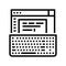 typewriter occupation line icon vector illustration