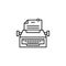 Typewriter, paper icon. Element of law and justice icon. Thin line icon for website design and development, app development.