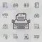 Typewriter, paper icon. Universal set of law and justice for website design and development, app development