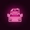 Typewriter, paper neon icon. Elements of Law & Justice set. Simple icon for websites, web design, mobile app, info graphics