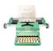 Typewriter with sheet of paper, journalism work