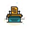 Typewriter, Typing, Document, Publish Abstract Flat Color Icon Template