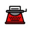 Typewriter vector icon, colorful pictogram.