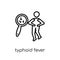 Typhoid fever icon. Trendy modern flat linear vector Typhoid fever icon on white background from thin line Diseases collection