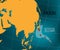 Typhoon Faxai. Territory of Japan. World map. Vector illustration