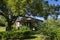 Typical abandoned small old wooden bungalow at Tallahassee suburbs on October 24, Florida