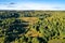 Typical aerial landscape of the Central Russian Upland. Bolshoe Gorodkovo village, Kursk region