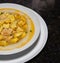 Typical agnolini soup with chicken and vegetables, special soup for cold nights. In fine detai