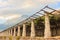 the typical agricultural architecture of the vineyards of Carema,in Piedmont,Italy