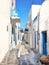 Typical alley in the city of Mykonos, Greece