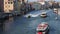 Typical ambulance sailing along the Grand canal of Venice in Italy.