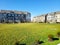 typical American residential neighborhood, rows of single-family multi-level homes. USA real estate