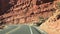 The typical American road in the Arches National Park, Utah, USA