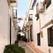 Typical Andalucia Spain old village whitewashed houses street