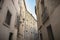 Typical architectural detail of buildings in the streets of Montpellier, France