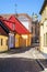 Typical architectural street scene from the small Swedish city Ystad in south Sweden