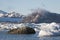 Typical Arctic landscape - sea, glacier, mountains