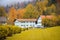 Typical Autumn Alpine Countriside Landscape, November fog.