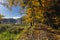 Typical autumn landscape in Trebonsko region near Trebon city in Southern Bohemia, Czech Republic