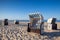 Typical beach chairs on the beach in Ahlbeck, Germany