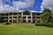 Typical beach resort building with seaview and a nice garden