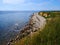 Typical beautiful Danish coastline landscape in the summer