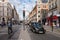 Typical black cab in Oxford Street in London