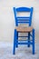 Typical blue Greek chair