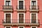 Typical building facade with balconies in Tarragona, Spain