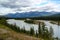 Typical Canada: Beautiful canadian landscape - River leads through beautiful mountain scenery