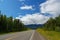 Typical Canada: Beautiful canadian landscape - Road leads through beautiful forest