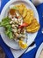 Typical Ceviche food with plantain banana
