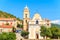 Typical church on Corsica island in Cargese village, France