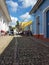 Typical cobblestone street in Cuba