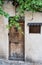 Typical colored door at Moustiers Sainte-Marie in Provence, Fran