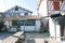 Typical colored wooden houses in Cap Ferret oysters port Arcachon