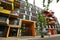 Typical colorful block of flats in the Hackney district in east London, England, United Kingdom