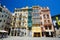 Typical Colorful buildings in the Center of Valencia, Spain